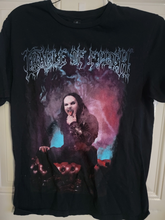 Gildan Tops - Gildan Black Cradle of Filth Graphic Tee with Red and Blue Accents